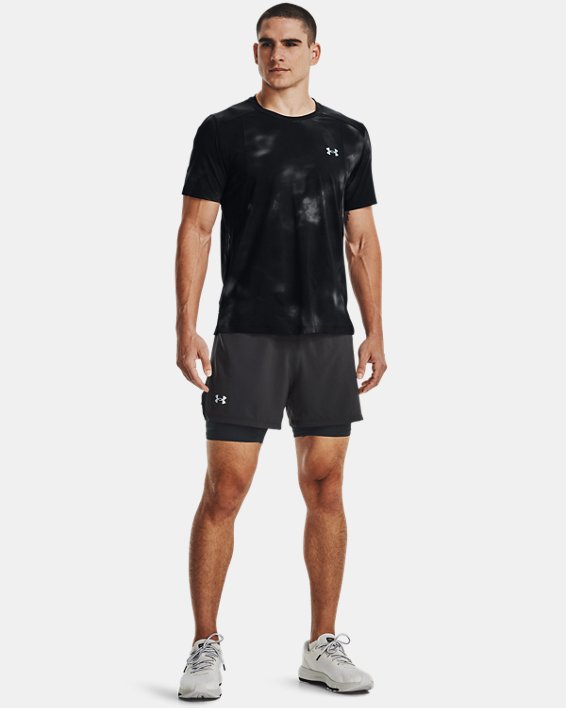Men's UA Iso-Chill Run Laser Short Sleeve in Black image number 2